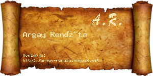 Argay Renáta névjegykártya